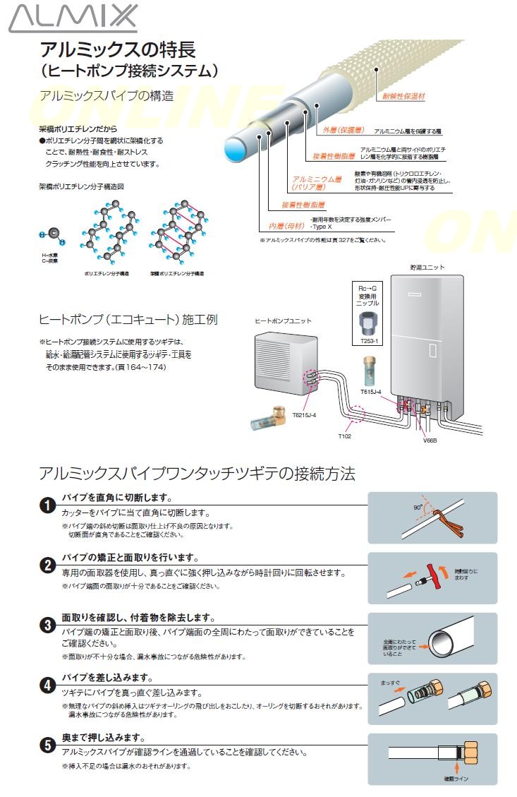 カクダイ) 保温材つき架橋ポリエチレン管(赤) 13A 長さ50m (672-111