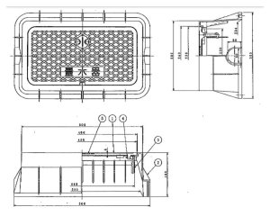 画像1: 大阪府堺市　樹脂製　クリモト製　KM-25　量水器ボックス 蓋のみ　25mm　旧型　456×236 (1)